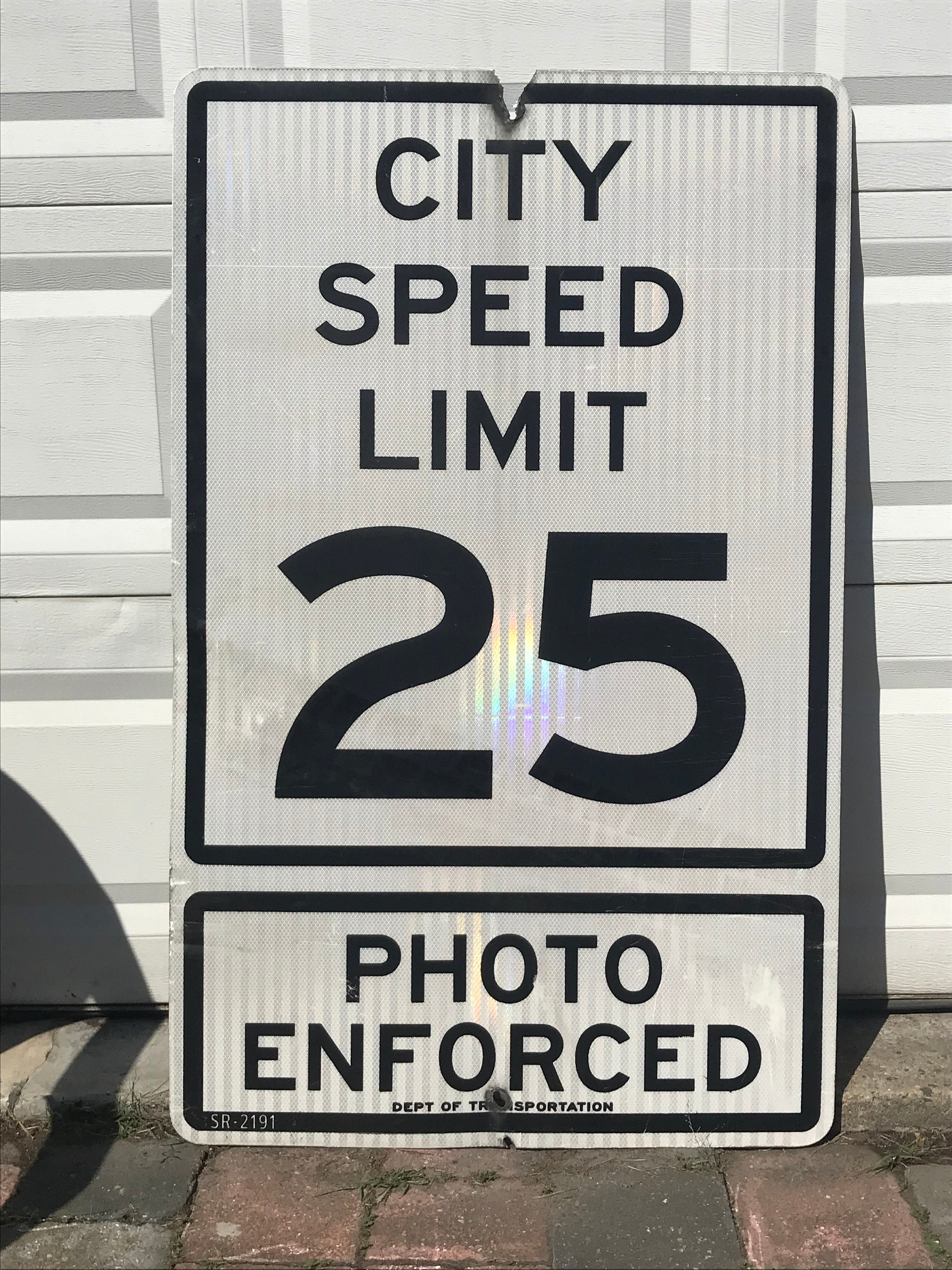 City Speed Limit Street Sign, Photo Enforced, Speed Limit 25