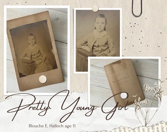 Vintage Kabinett Karte, Hübsches junges Mädchen