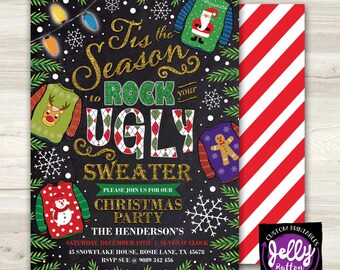 Ugly Sweater Christmas Invitation Ugly 