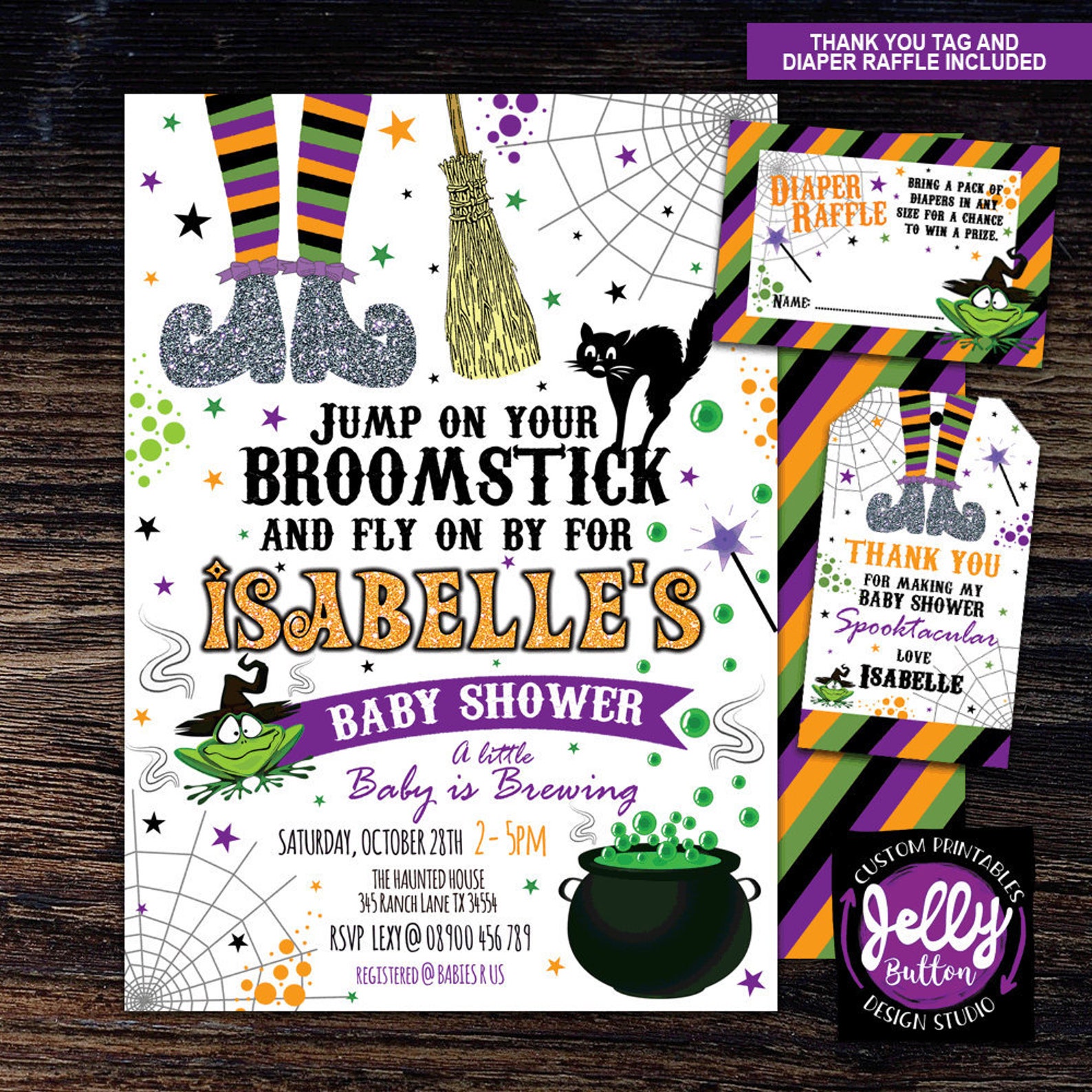 Halloween Baby Shower Witch Baby Shower Invite Baby Shower Etsy UK