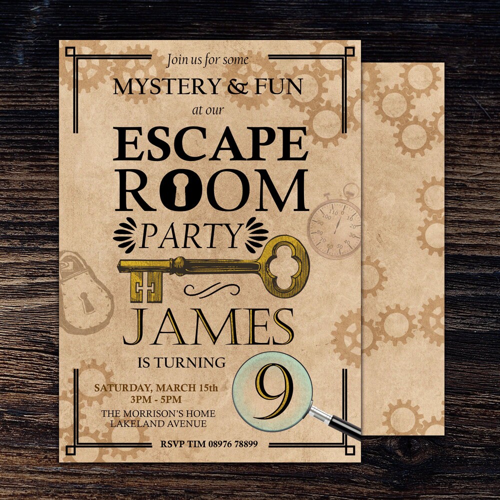 Escape Room Birthday Invitation Escape Room Invite Escape | Etsy Escape Room Birthday Invitation Escape Room Invite Escape | Etsy