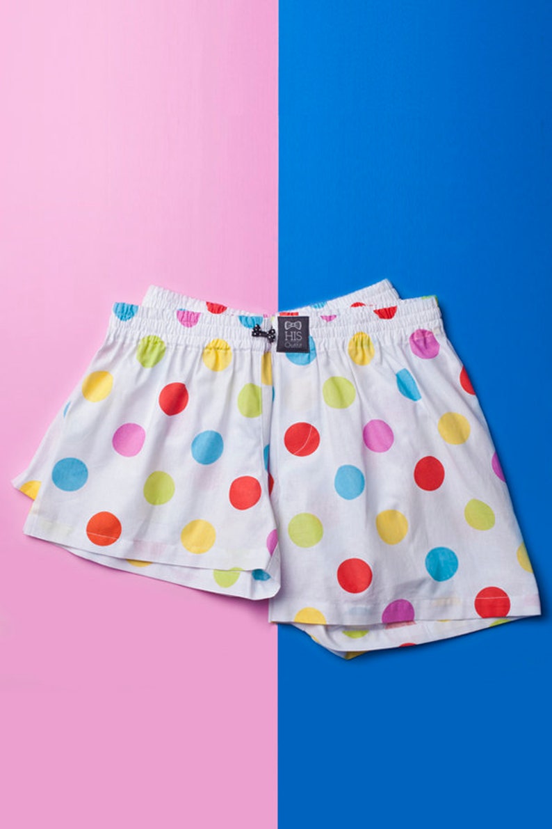 Couple cotton sleeping shorts boxers COLOUR his hers