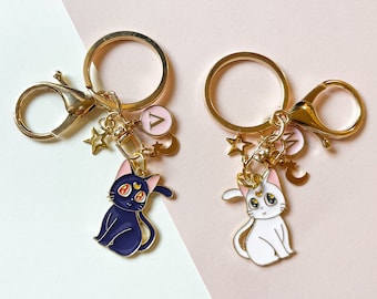 Custom Luna/Artemis Moon Cat Cute Keychain, Gift for Best friend | Birthday Gift
