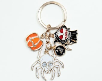 Custom Halloween Keychain, Personalized Name Keychain, Spooky Season Gift, Trick or Treat Charm