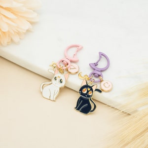 Custom Luna/Artemis Anime Moon Cat Cute Keychain, Gift for Best Friend | Birthday Gift