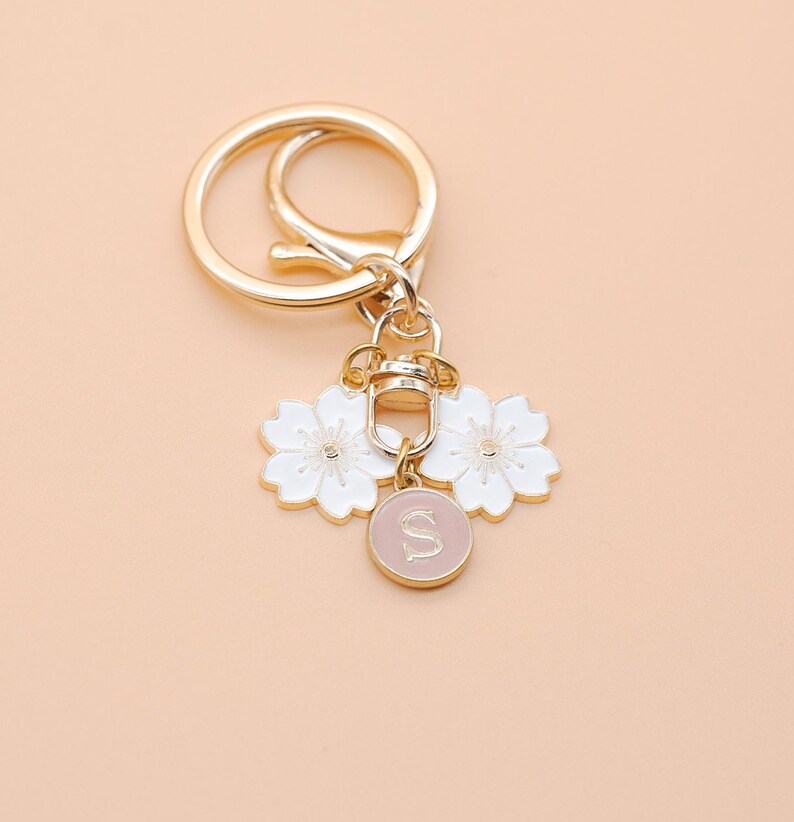 Floral Keychain with Initial