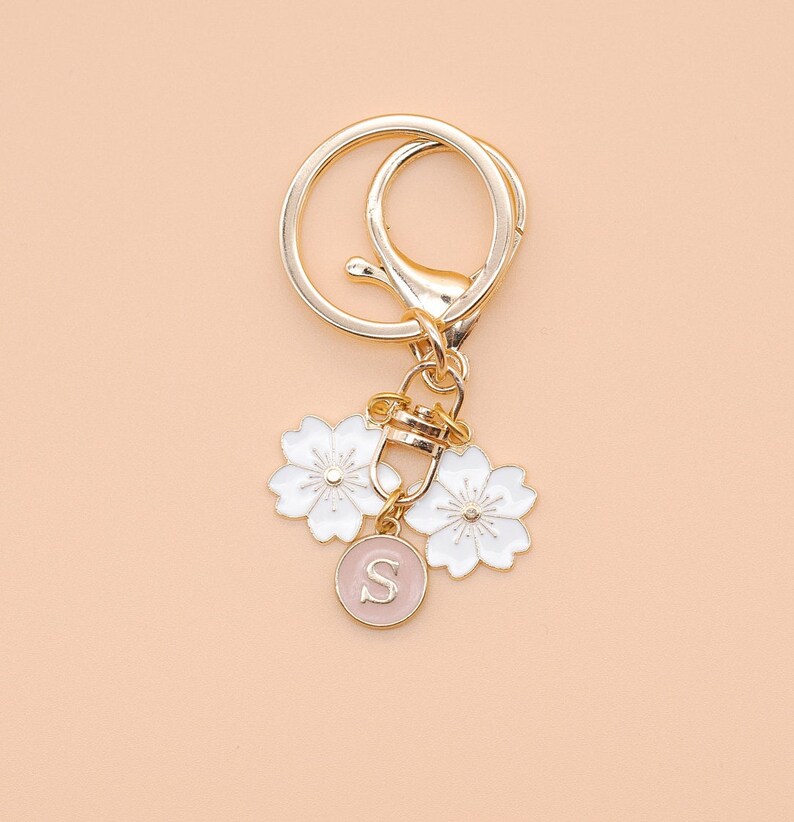 Custom Cherry Blossom Flowers Keychain