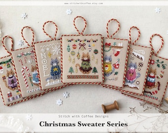 15% OFF Full Set of Christmas Sweater Series 7 PDF INSTANT Downloadable/ StitchwithCoffee Designs