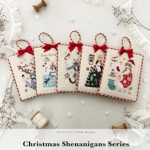 10% OFF Full Set of 2024 Christmas Shenanigans Series 5 PDF INSTANT Downloadable/ StitchwithCoffee Designs
