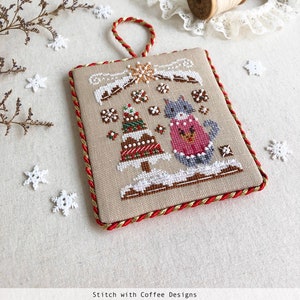 PDF Instant Download Christmas Sweater Cat Cross Stitch Gingerbread House Snowflakes Reindeer Christmas Stitching Winter December image 2