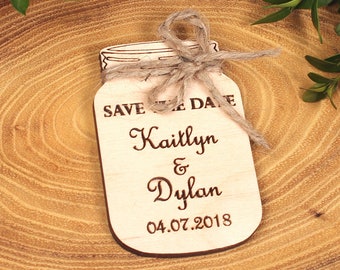 Mason jar Save the date Magnet,Save the date Mason Jar,Save the dates,Wood save the date mason jar magnet,Wedding save the date mason jar