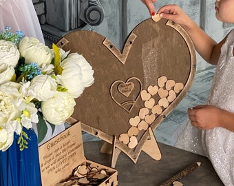 Heart rustic wedding guest book alternative, Heart  drop box wedding, Rustic guest book, Guest book heart for wedding