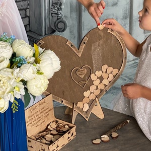 Heart rustic wedding guest book alternative, Heart  drop box wedding, Rustic guest book, Guest book heart for wedding