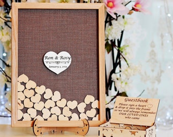 Wedding guest book alternative Rustic personalized wedding guest book wood