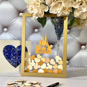 Castle Wedding Guest Book Alternative, Transparent Drop Box, Personalized Sign-In Book, Fantasy Wedding Keepsake