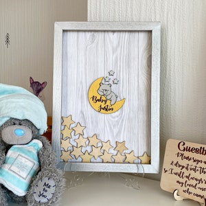 Bear baby shower sign guest book, Baby shower drop box for guests, Baby shower sign in book