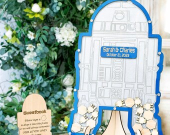 R2D2 wedding guestbook alternative, Droid wedding keepsake, R2-D2 guest book, Sci-fi wedding Robot guestbook