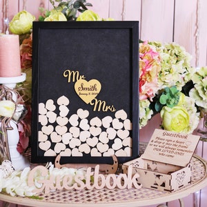 Mr & Mrs Wedding Guest Book Alternative – Rustic Heart Drop Box, Custom Mr and Mrs Guest Book, Unique Wedding Keepsake