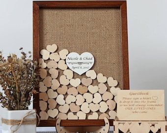 Heart Wedding guest book alternative, Personalized Wedding guest book, Wedding Sign Bridal Shower gift Guest book wood