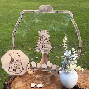 Alternatywa dla księgi gości na baby shower Kubusia Puchatka, Ramka księgi gości na baby shower Misia