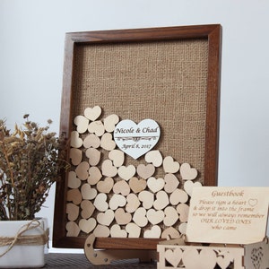 Heart Wedding guest book alternative, Personalized Wedding guest book, Wedding Sign Bridal Shower gift Guest book wood image 5