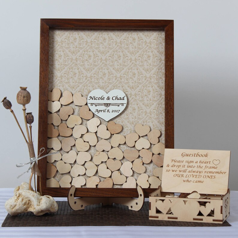 Wedding Guest Book Alternative Heart Drop Box Guestbook Sign Etsy