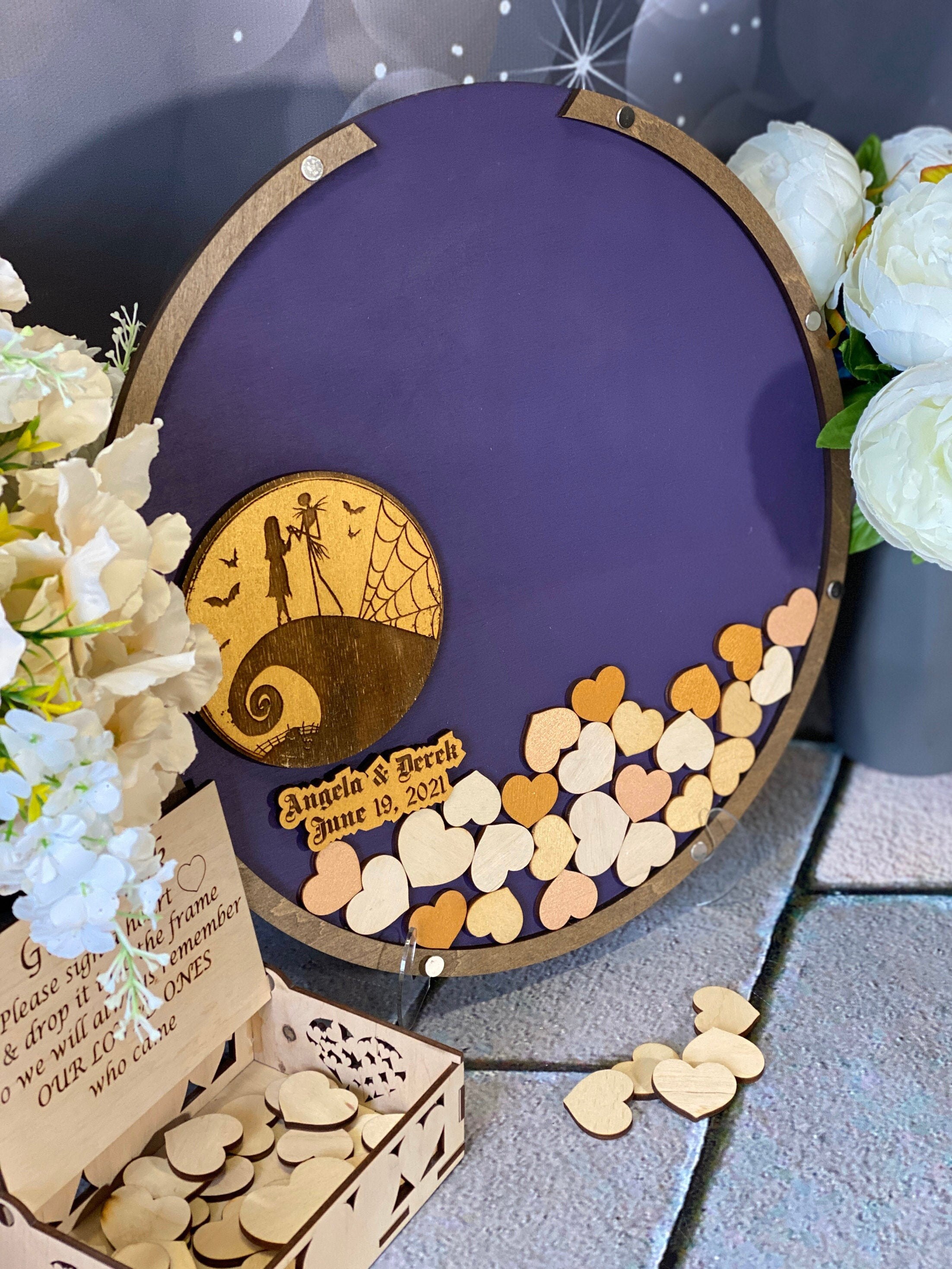 Halloween wedding Jack and Sally wedding guest book Etsy