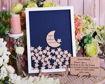 Baby shower guest book alternative, Moon and stars baby shower guestbook alternative, Birthday guest book, Twinkle little star baby shower