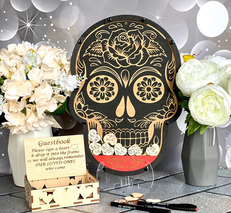 Halloween Wedding Guest Book Alternative Sugar Skull Wedding Etsy