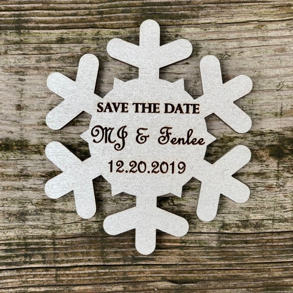 Snowflake Save the date Magnet,Save the date snoflake,Save the dates,Wood save the date magnet,Wedding save the date snowflake