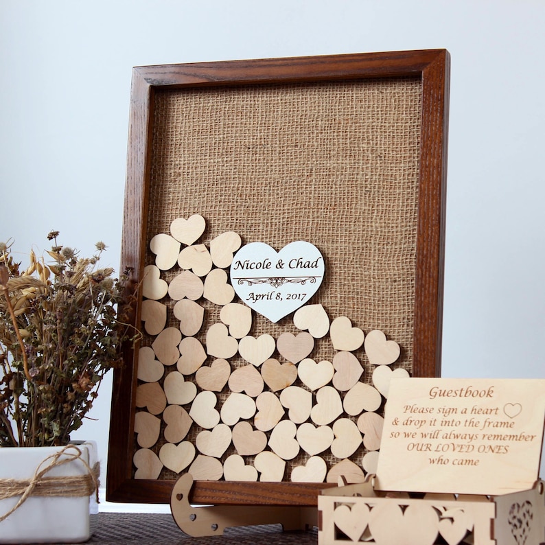 Wedding Guest book alternative heart Drop box guestbook image 1.