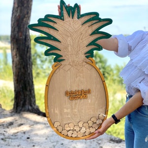 Pineapple wedding guest book  alternative hearts, Tropical wedding guest book, Beach wedding guest book