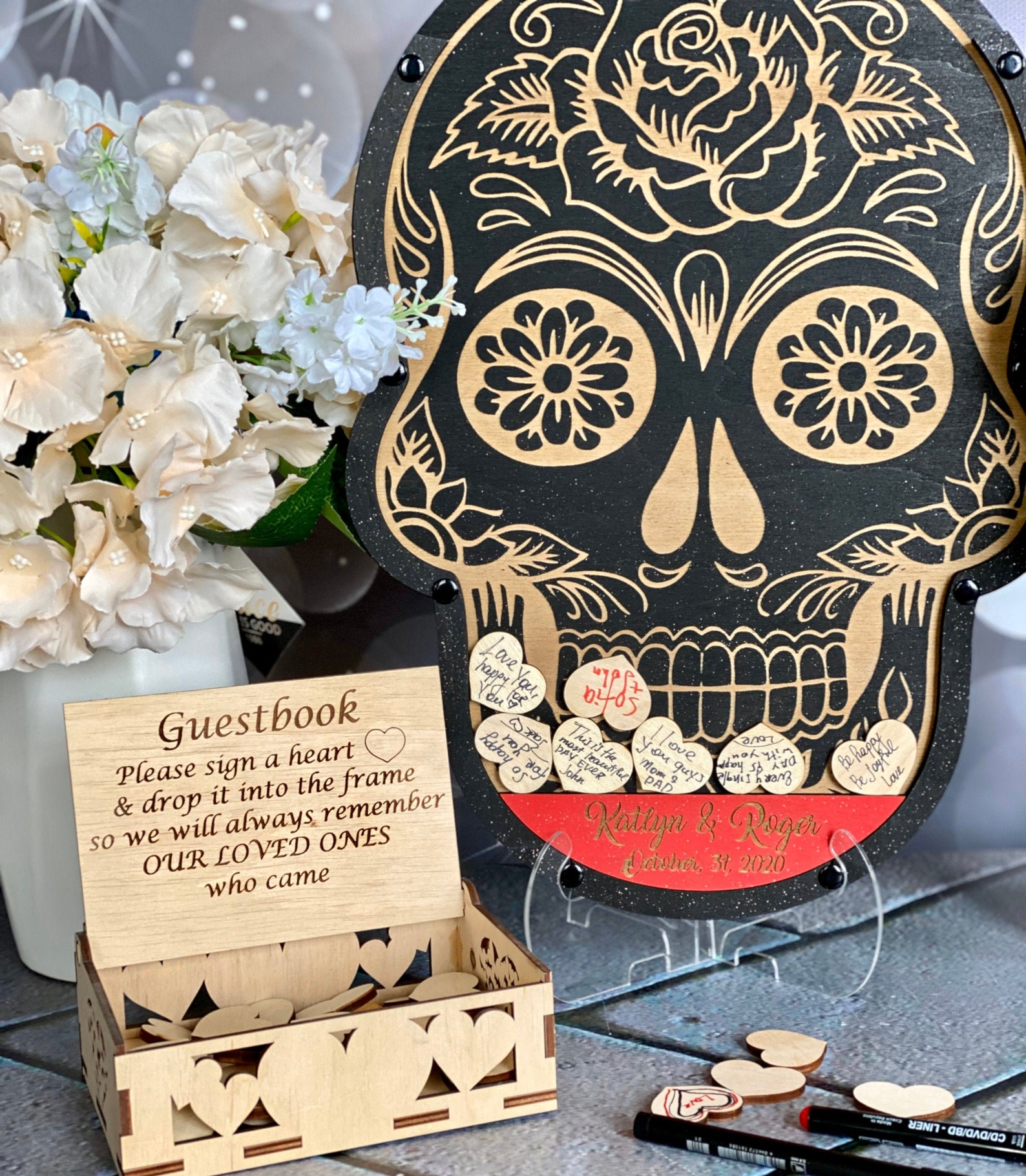 Halloween Wedding Guest Book Alternative Sugar Skull Wedding Etsy