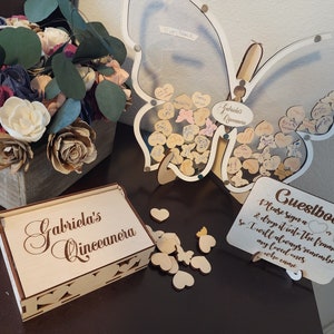 Alternativa al libro degli ospiti con farfalla, libro degli ospiti con farfalla Quinceanera, libro degli ospiti con farfalla per matrimonio, libro degli ospiti con farfalla per baby shower