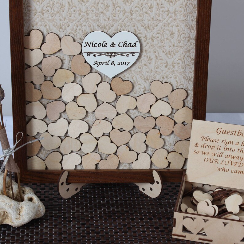 Wedding Guest Book Alternative Heart Drop Box Guestbook Sign Etsy