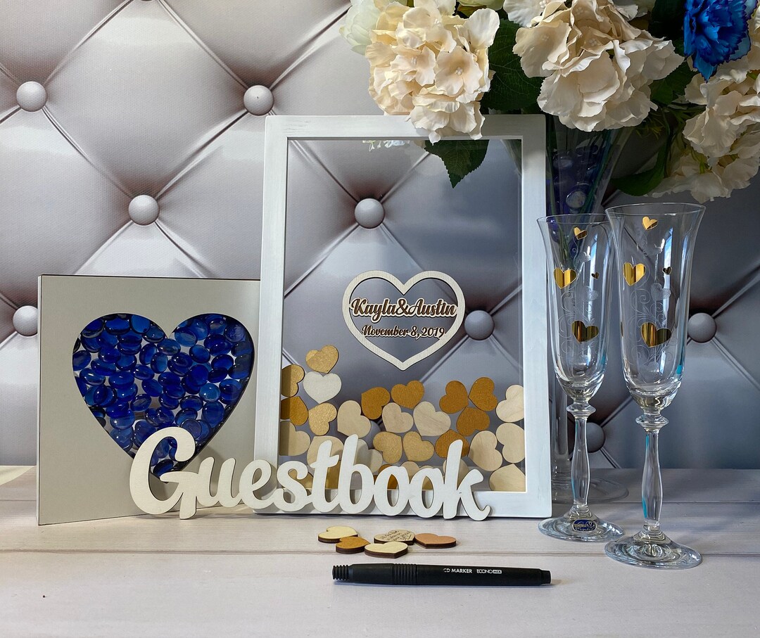Heart Wedding Guest Book Alternative, 3D Drop Box Guest Book, Wedding