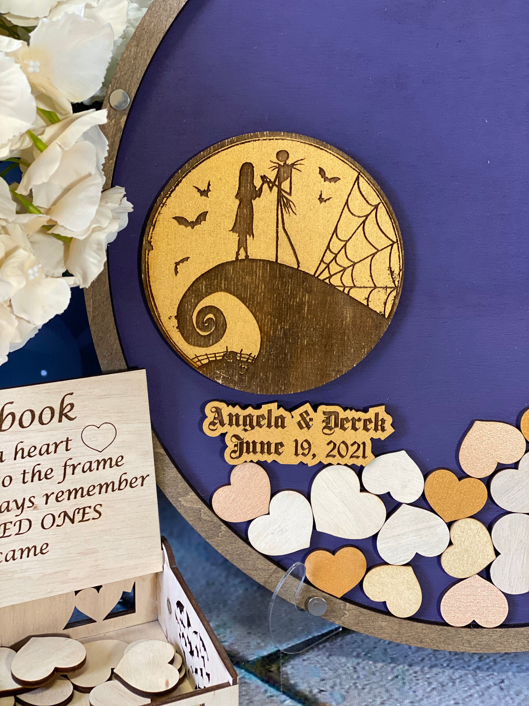 Halloween wedding Jack and Sally wedding guest book Etsy