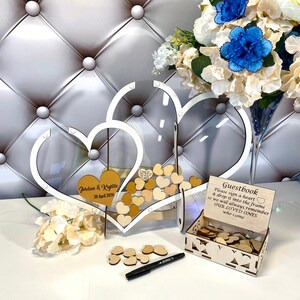 Wedding guest book alternative, Custom heart guestbook , Gold Guest Book for Wedding, Unique wedding gift