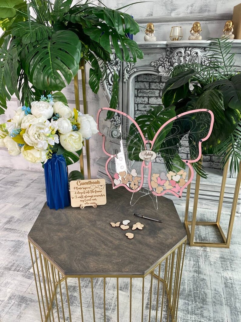 Sweet 16 Guestbook Alternative Butterfly Quinceanera Guest Etsy