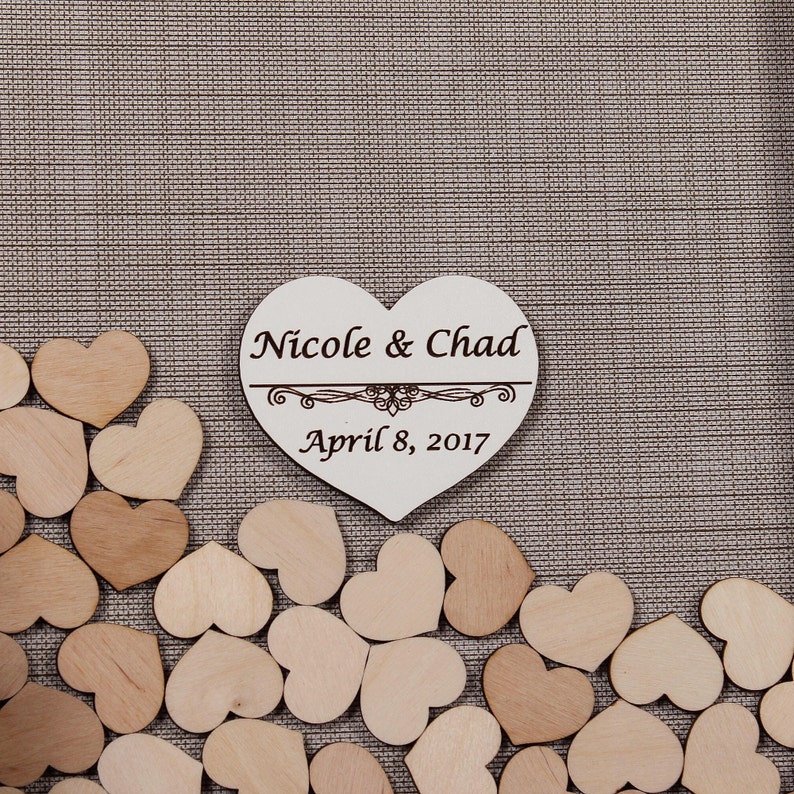 Purple wedding guest book hearts Alternative Wedding Etsy