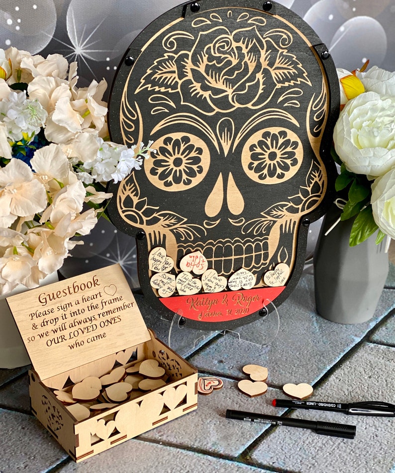 Halloween Wedding Guest Book Alternative Sugar Skull Wedding Etsy