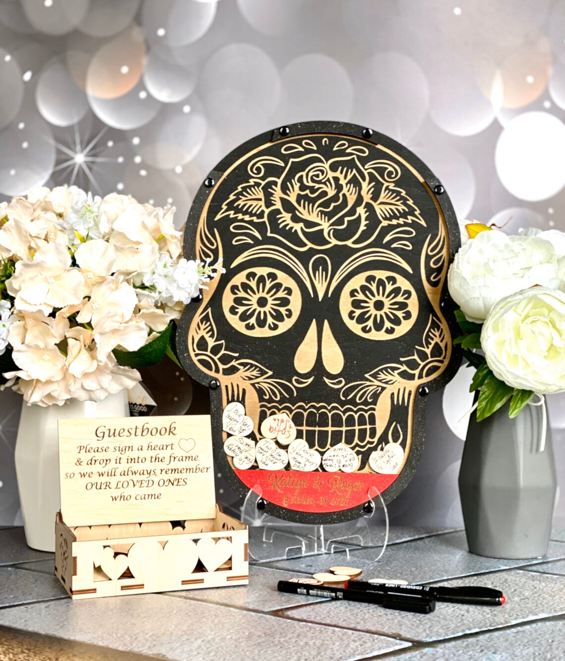 Halloween Wedding Guest Book Alternative Sugar Skull Wedding Etsy