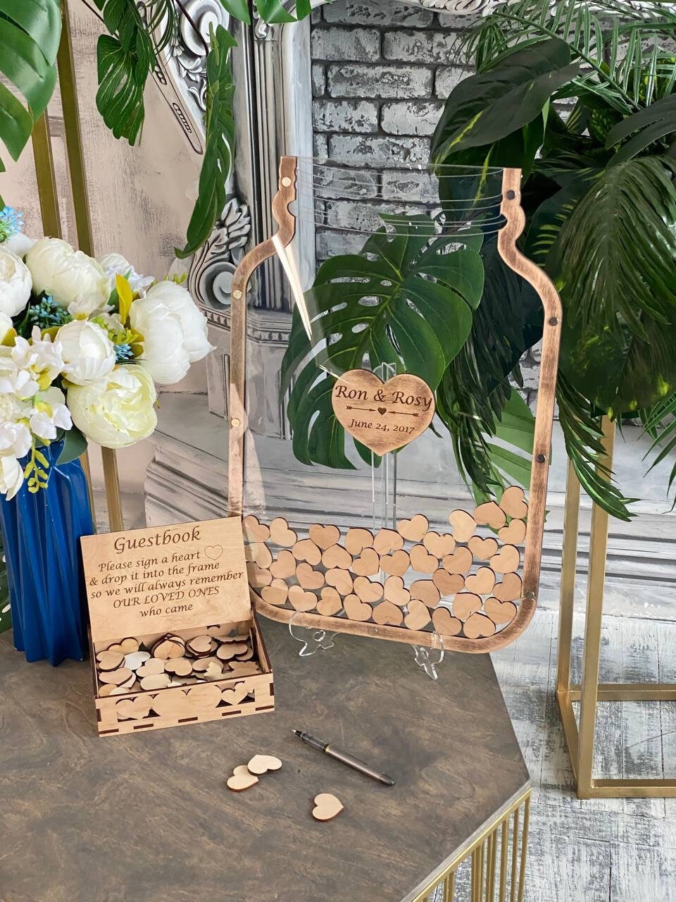 Mason Jar Wedding Guest Book Alternative Rustic Wedding Mason Etsy