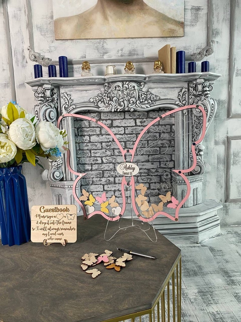 Sweet 16 Guestbook Alternative Butterfly Quinceanera Guest Etsy