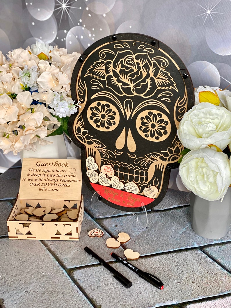 Halloween Wedding Guest Book Alternative Sugar Skull Wedding Etsy
