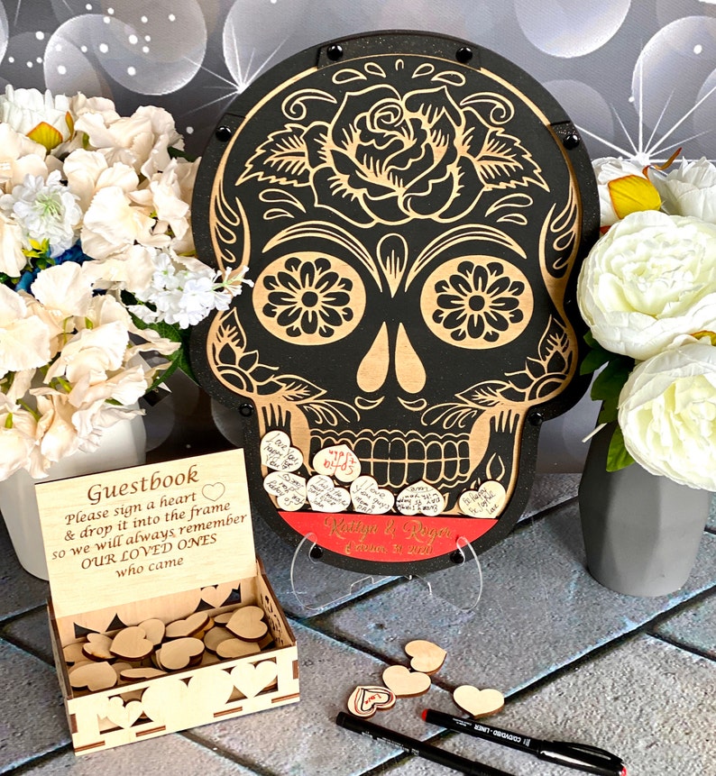 Halloween Wedding Guest Book Alternative Sugar Skull Wedding Etsy