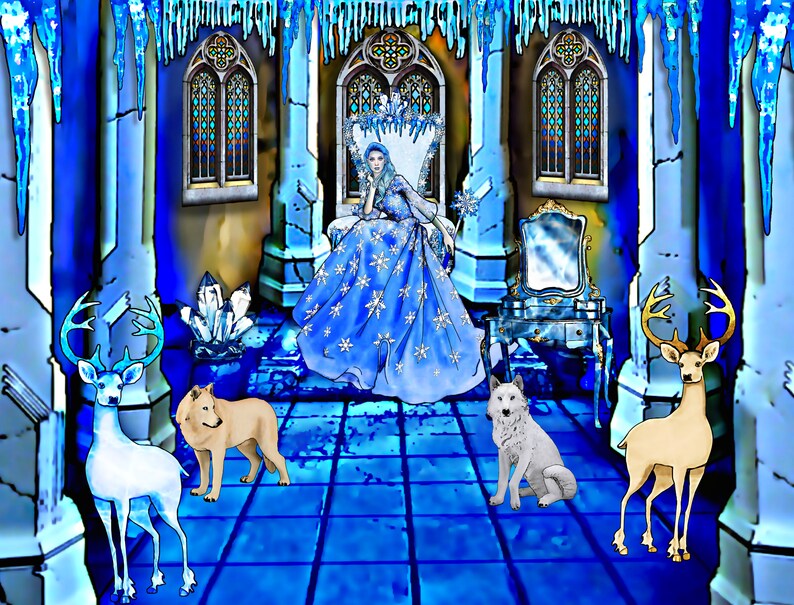 Snow Queen Clipart Ice Queen Clip Art Winter Fairytale | Etsy