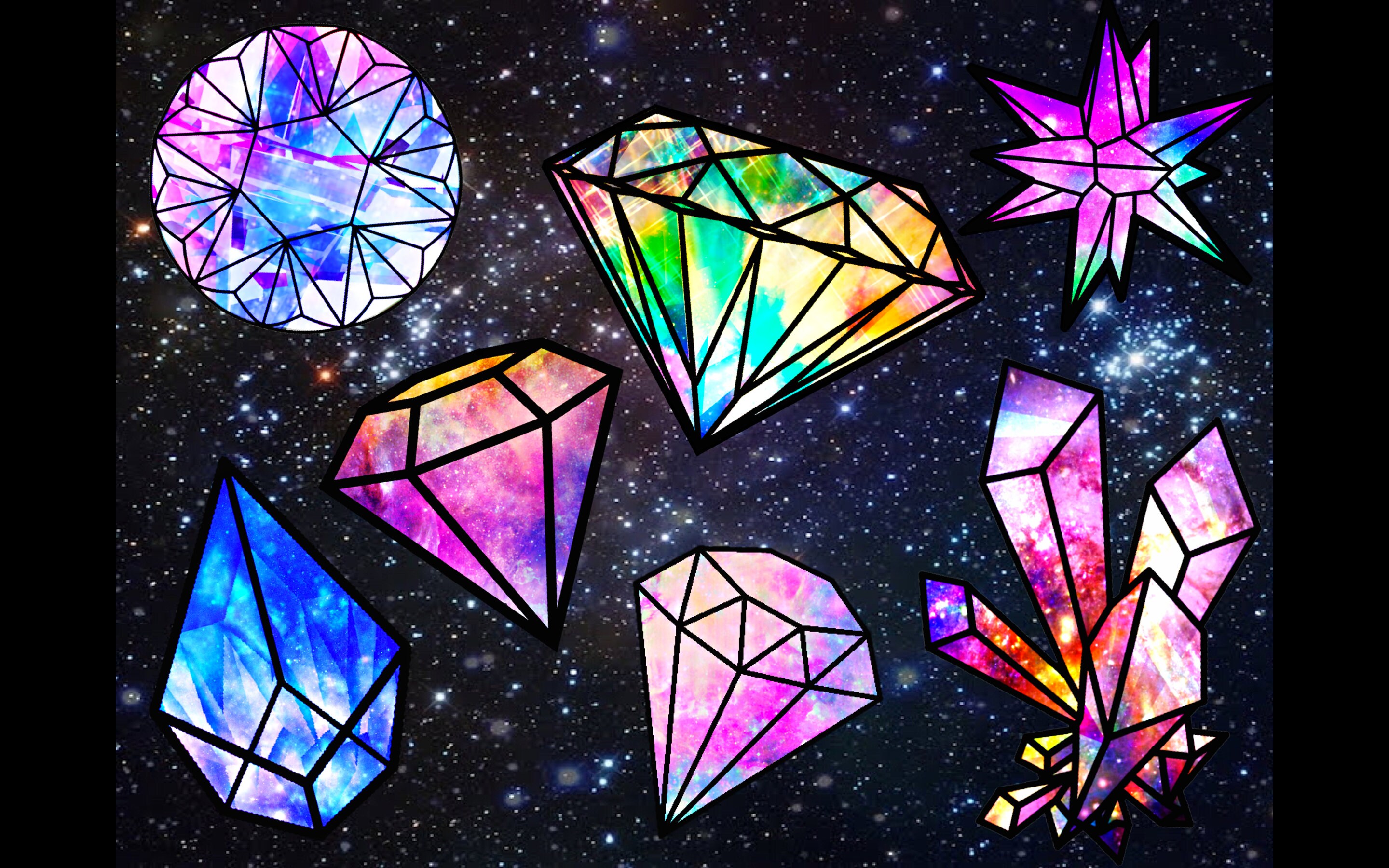 Galaxy Gems Clipart Gems png Crystals png Galaxy Clipart Etsy