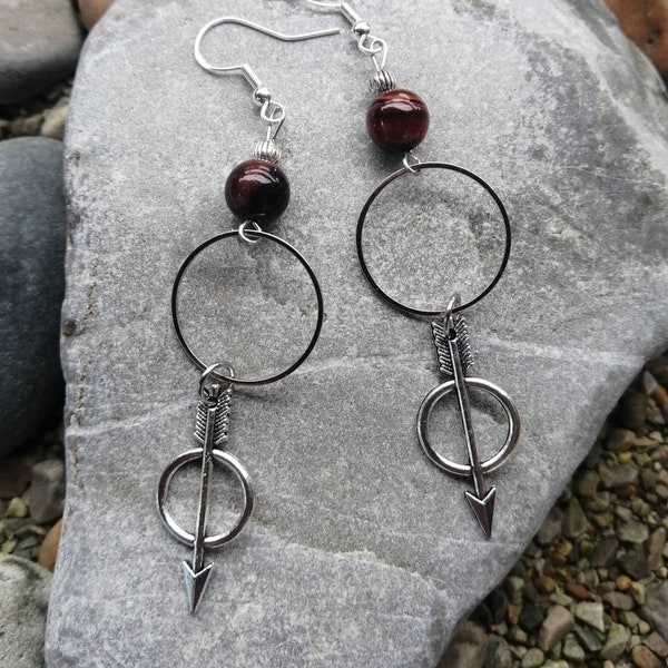 Boucles d'oreilles flèche oeil de taureau