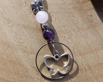 Butterfly key ring bag charm